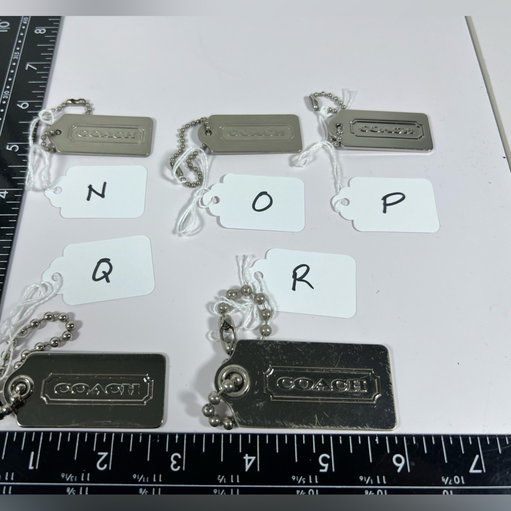 Coach Hangtag Charm Lot Silver Logo Key Fob Select Size/Style